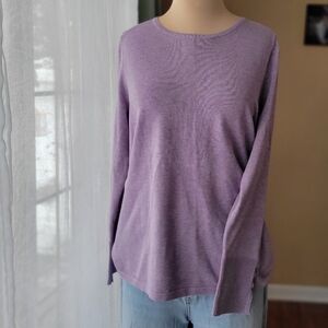 Chico's Lavender Purple Rayon Knit Sweater Top Size 1 (S/M) Long Sleeve